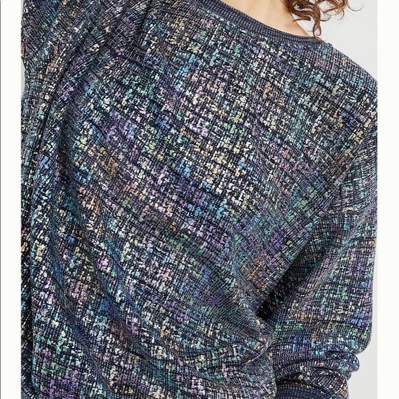 New Anthropologie Eva Franco Jackson Shimmer Sweatshirt Small #080 - Picture 3 of 4